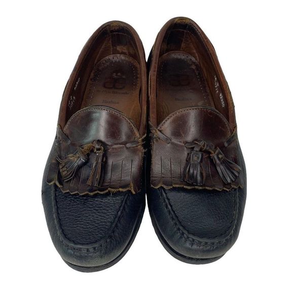 Allen Edmonds Nashua Loafers Men's 10 Brown Black Leather Tassels Slip On Shoe - Picture 4 of 9